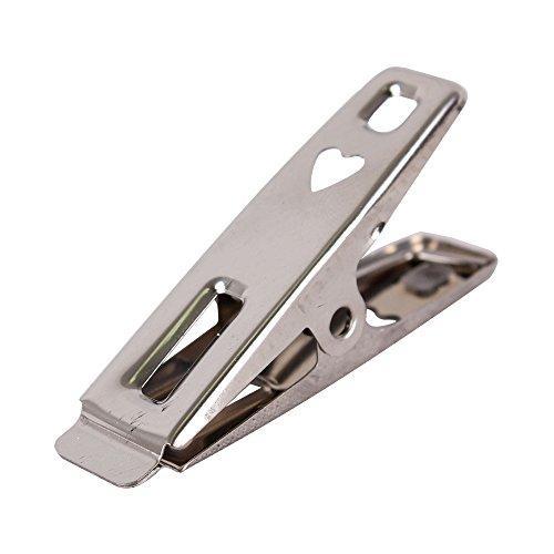 Mobivy Durable Clothespins Sunshine Universal Stainless Steel Clothes Clips Clothes Pins Hanging Clips Hooks for Home/Office Use