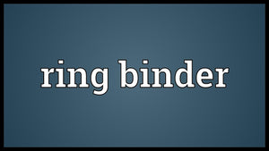 Video shows what ring binder means