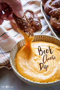 This beer cheese dip recipe, has warm hint of mustard and a complex mix of spices that compliments pretzels and dipping veggies perfectly.