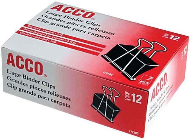 ACCO Binder Clips 12/Pkg-2"