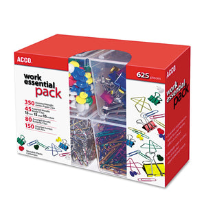 ACCO 350 Paper Clips, 150 Push Pins, 80 Butterfly Clips and 45 Binder Clips, Assorted