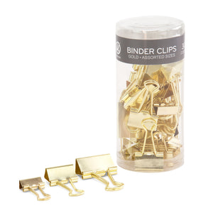 U Brands Gold Steel Binder Clips Assortment - 30 Count