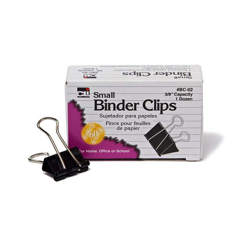 #11248 BINDER CLIPS 12CT SMALL 3/8IN CAPACITY