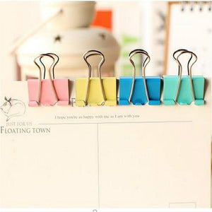 20Pcs Colorful Metal Binder Clips Paper Clip 15mm Office Learning Supplies Color Random