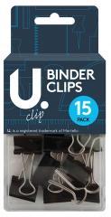 Binder Clips 15 Pack One Size School Home Office Use Binder Clips 19mm P2352
