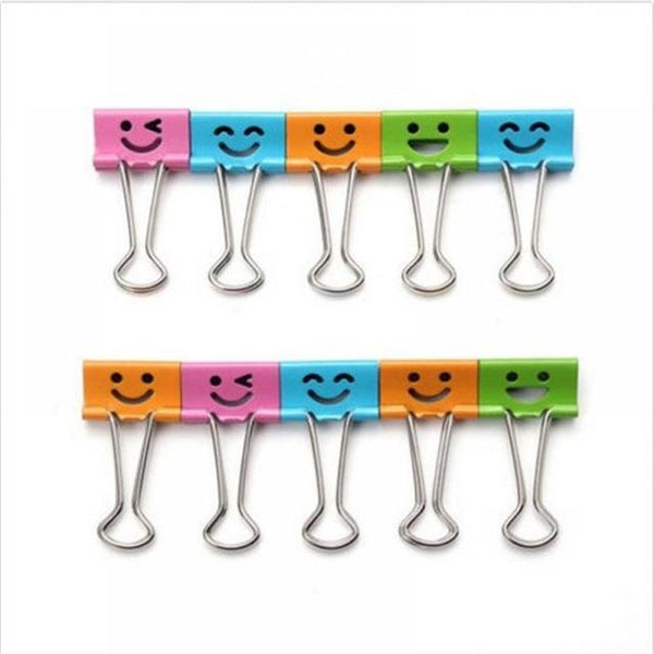 1 Pc Smile Metal Binder Clips For Home Office School File Paper Organizer